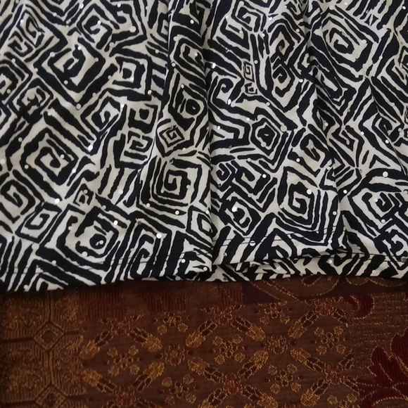 NWT ASHLEY JILL 2X BLOUSE BLK/WHT WOMENS ✨ SEQUINS - Picture 10 of 12